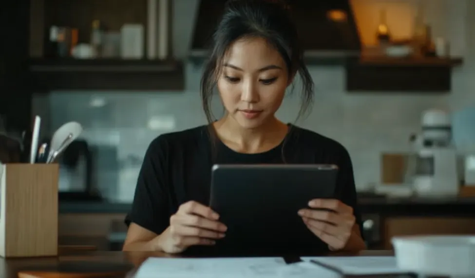 Asian women learning about finance