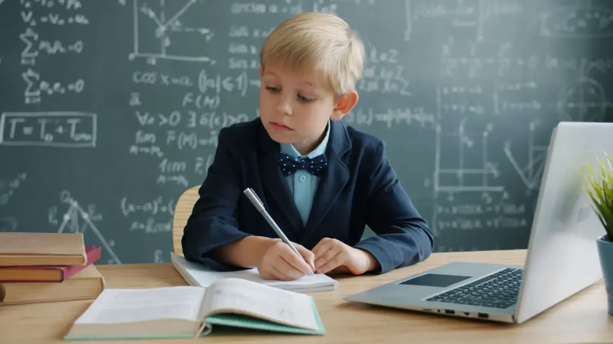Boy doing homework