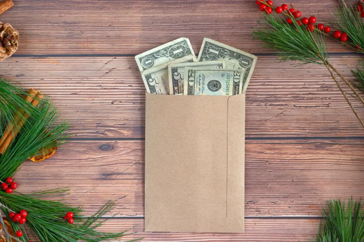 Money gift in an envelope