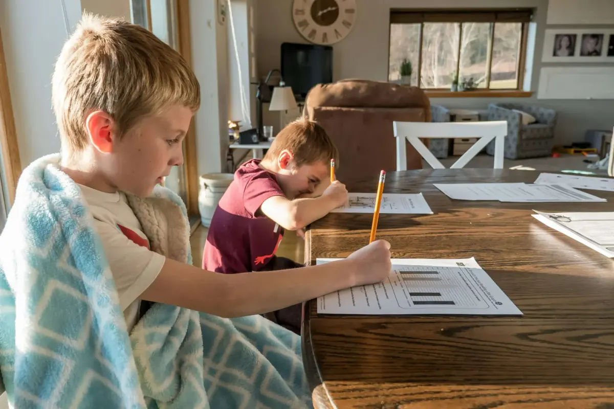 Kids doing homework