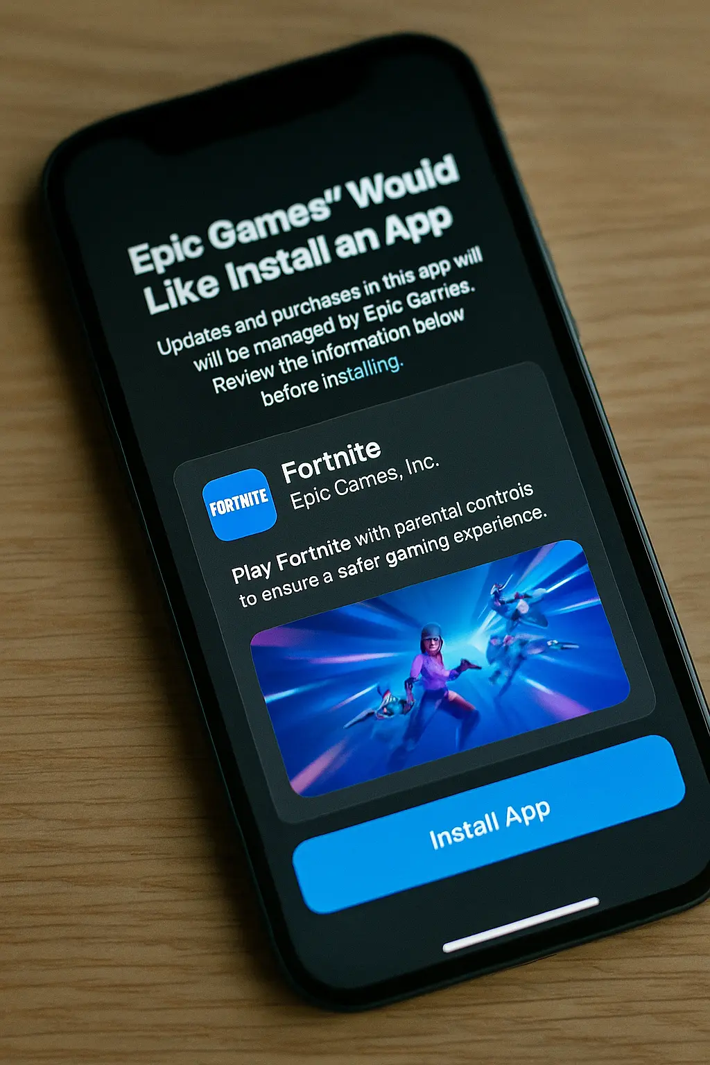 Epic games mobile view