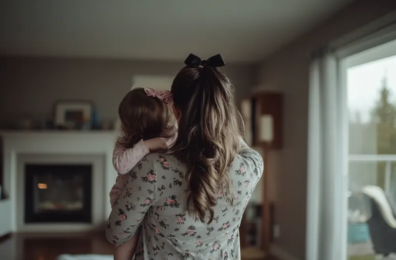 Teenager babysitting a kid