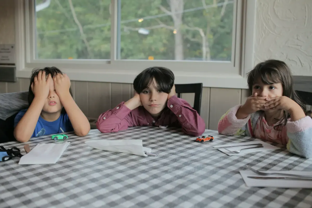 Kids having fun at the table