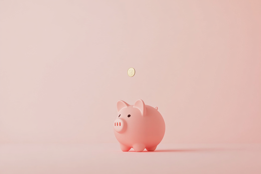 Pink piggy bank