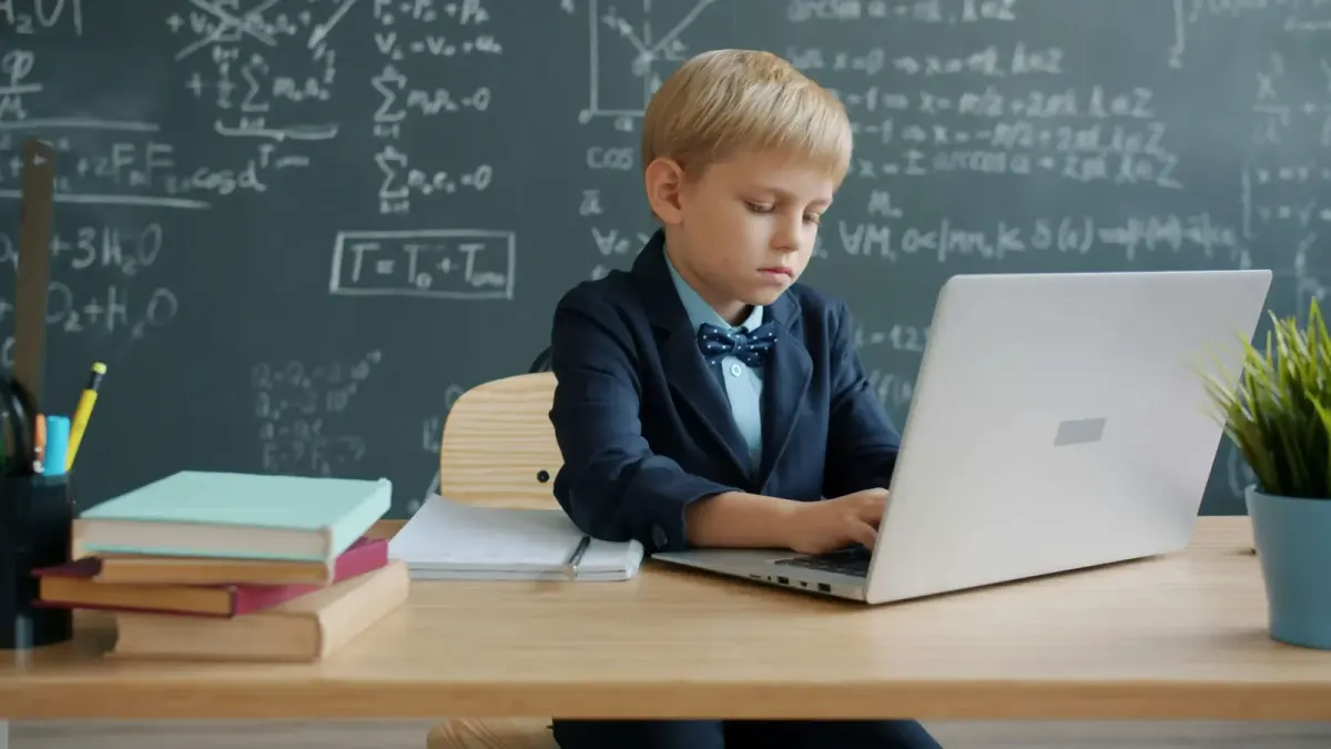 Kid doing his homework