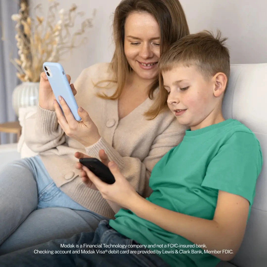 Mom and son spending time together