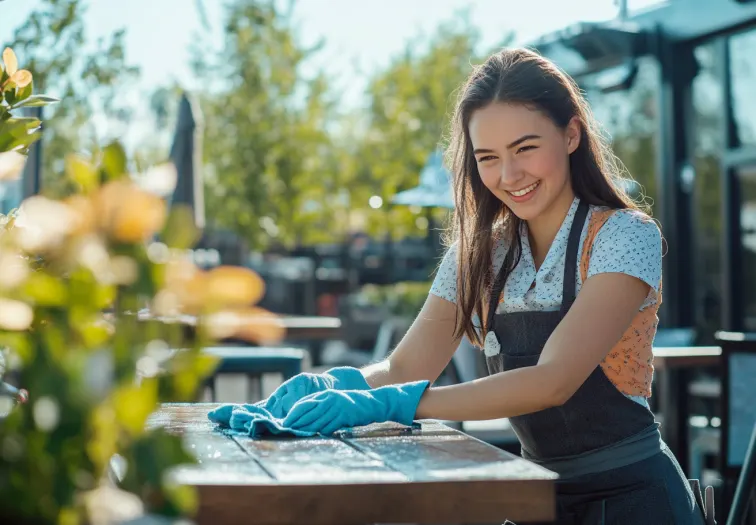 Woman doing a part time job