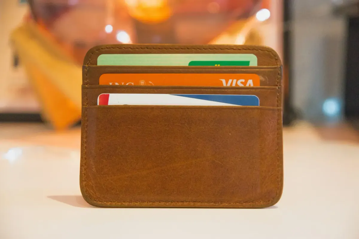 VISA debit cards inside a wallet